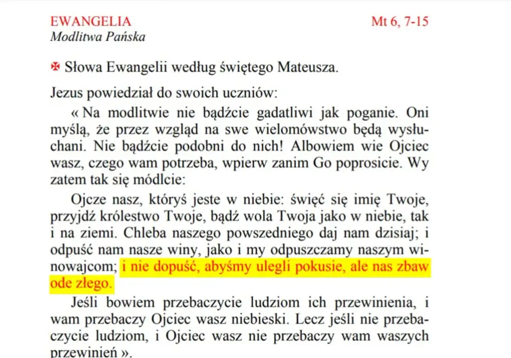 Ojcze nasz: Gdzie w Biblii i jak brzmi Modlitwa Pańska?