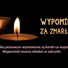 Płonące świece symbolizują pamięć o zmarłych. Na stoliku wyłożone są kartki na wypominki, które można składać w zakrystii.