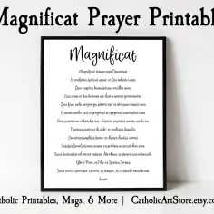 Magnificat. "Wielbi dusza moja Pana" - wydruk modlitwy Magnificat w czarnej ramce.
